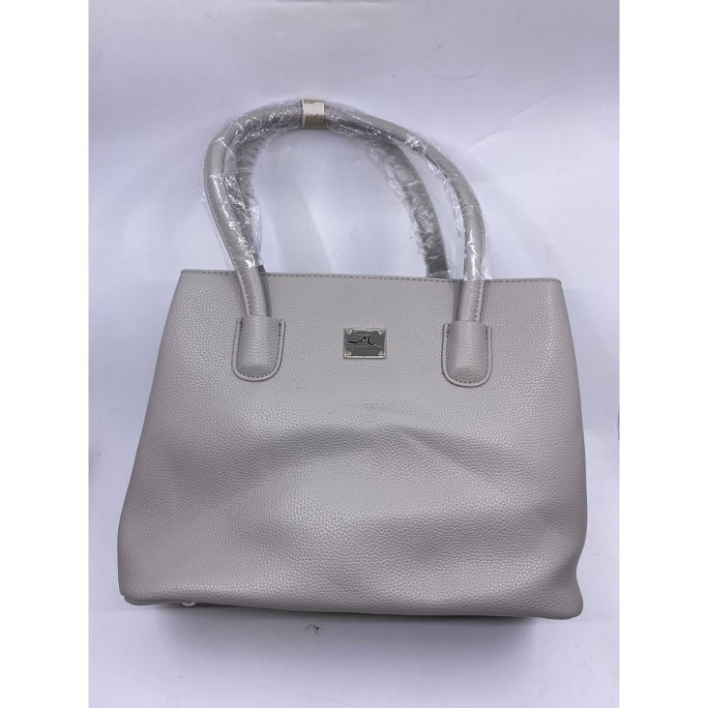 Jessica Moore Gray Large Faux Leather Tote Bag - Picture 3 of 11